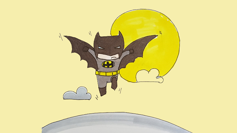 飞翔的卡通蝙蝠侠怎么画