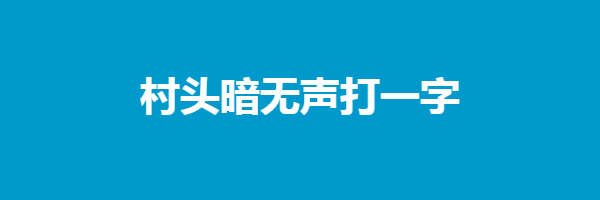 村头暗无声打一字谜语