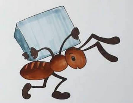 蚂蚁搬家的画法儿童简笔画