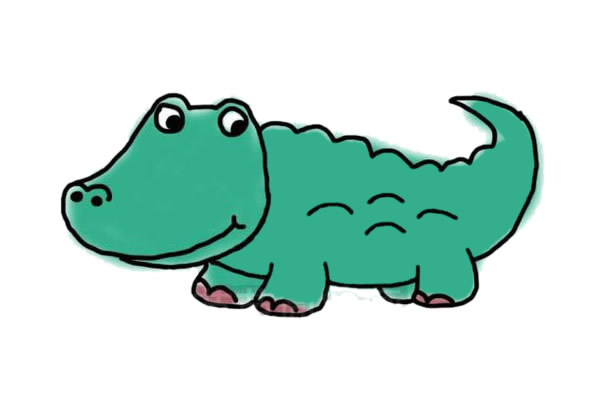 简单可爱的小鳄鱼简笔画
