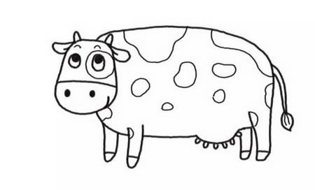 奶牛的简笔画怎么画最简单的