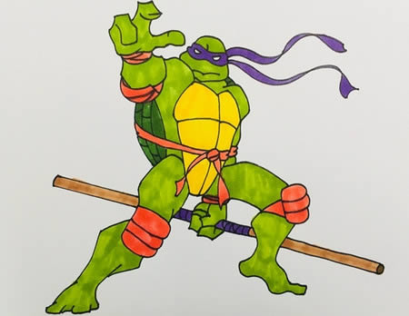 忍者神龟画画步骤怎么画