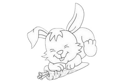 画小白兔吃萝卜简笔画
