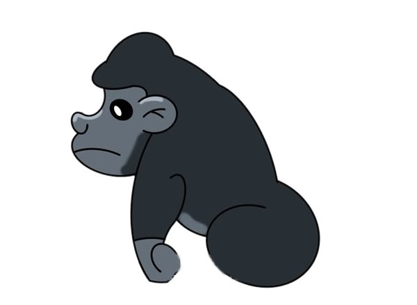大猩猩侧面简笔画怎么画