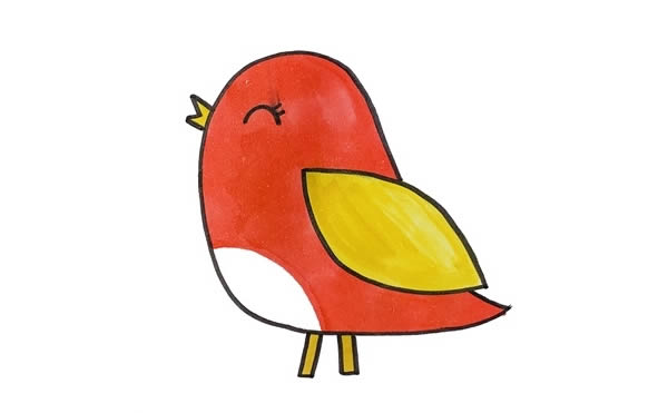 幼儿园小鸟怎么画彩色