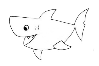 铅笔画鲨鱼的简笔画