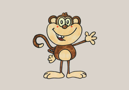 卡通版的猴子怎么画