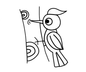 啄木鸟怎么画最简单