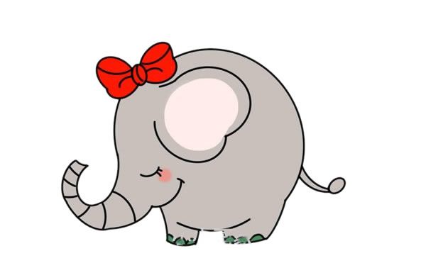 卡通大象怎么画最简单最可爱