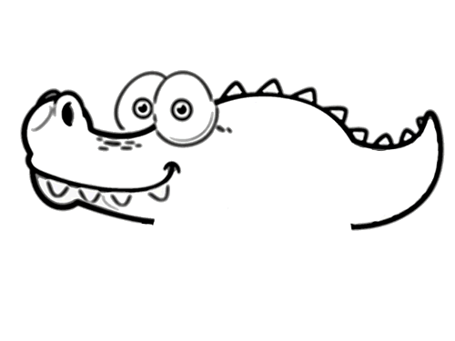 大眼鳄鱼简笔画怎么画好看又简单