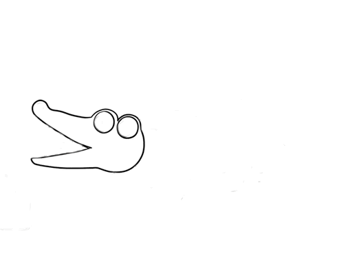 可爱的鳄鱼简笔画画法步骤图